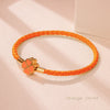 Four-Leaf Clover Braided Leather Bracelet
