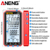 AnENG digital multimeter featuring a main display, secondary screen, power switch, and various input functions.