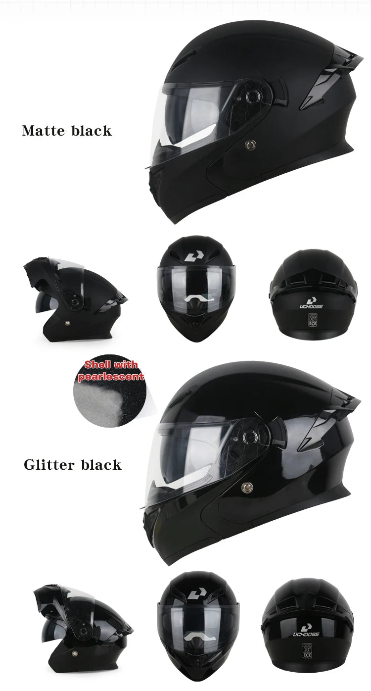 Modular Flip-Up Motorcycle Helmet with Removable Chin Guard