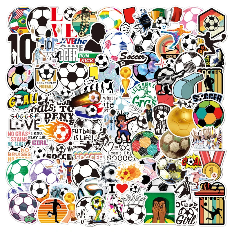Soccer Sticker Pack – 100 Waterproof Vinyl Decals