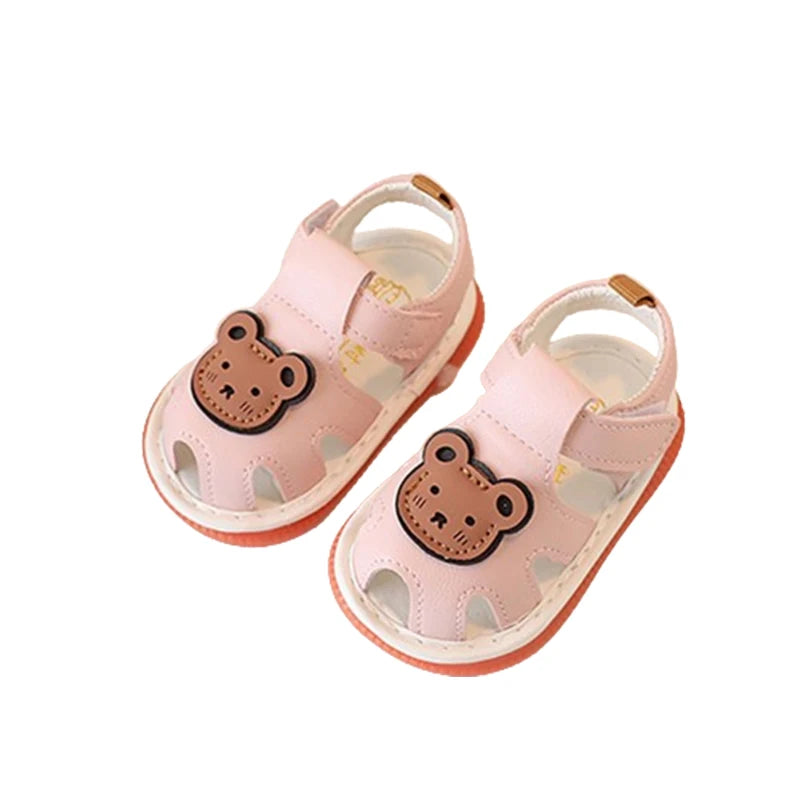 Baby First Walker Sandals with Cute Bear Pattern