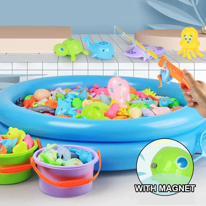 Magnetic Fishing Game Set with Inflatable Pool