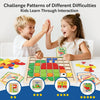 Two children interact with a wooden Montessori shape puzzle set on a table.