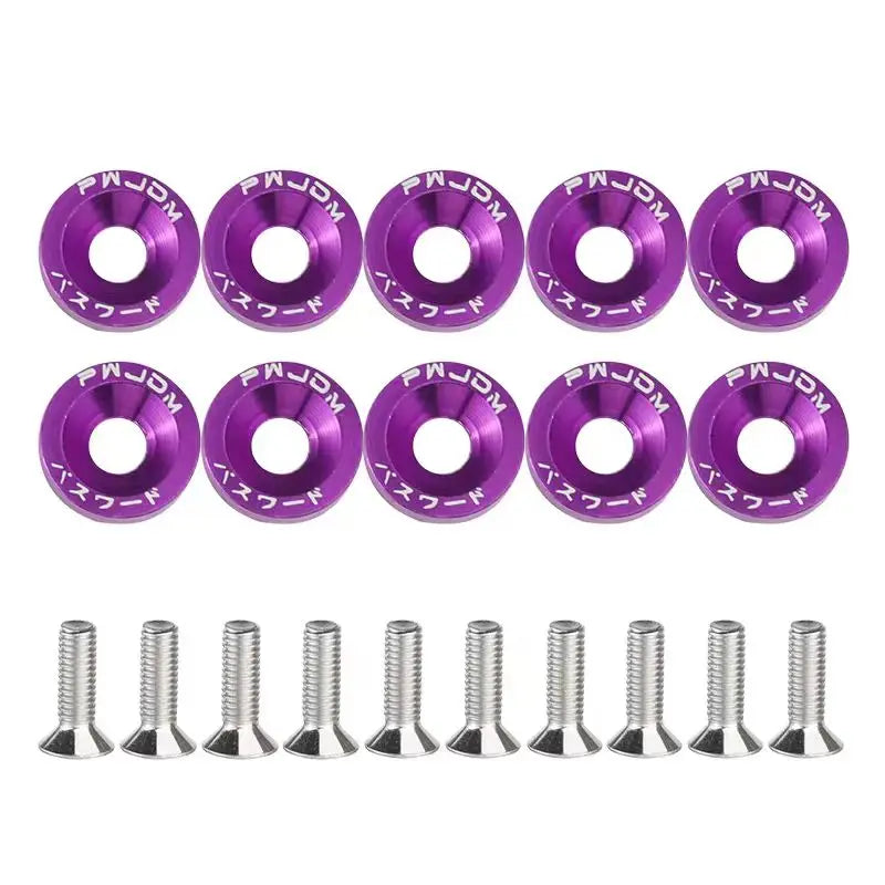 Anodized Aluminum Washer and Bolt Kit for Car Customization