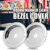 Round marker light bezel cover for a truck or trailer headlight assembly