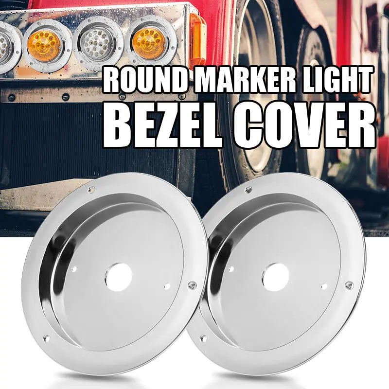 Round marker light bezel cover for a truck or trailer headlight assembly