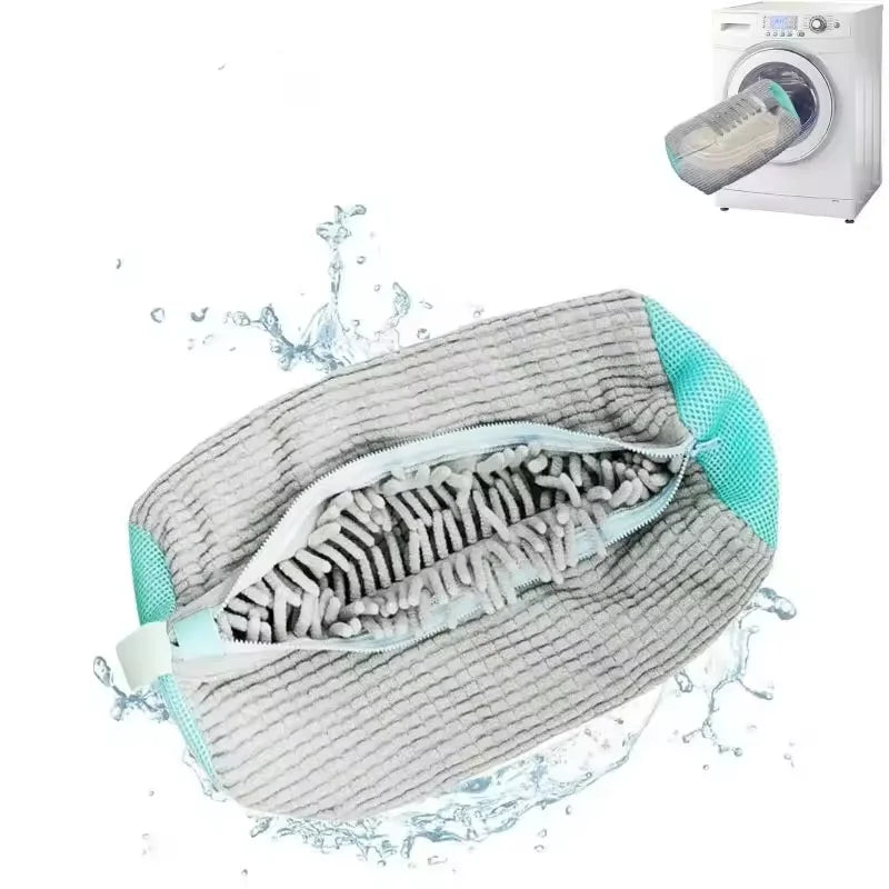 Mesh Shoe Wash Bag with Soft Fluff Lining