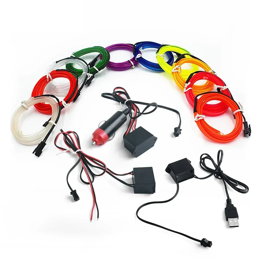 Flexible USB LED Neon Strip Light for Car & Home