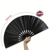 Antique Silk Cloth Folding Fan with Wooden Bamboo Frame