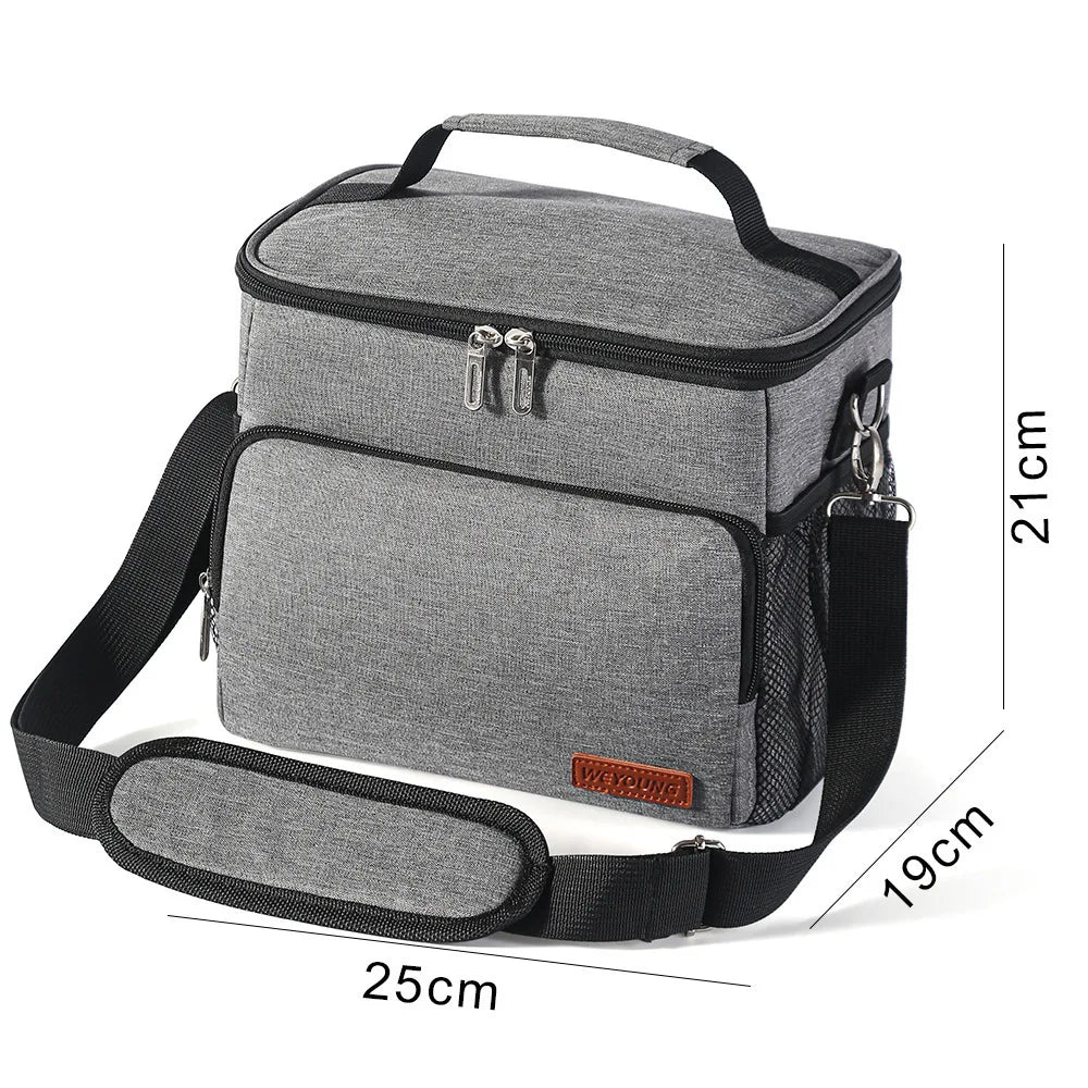Insulated Thermal Shoulder Lunch Bag with Waterproof Lining