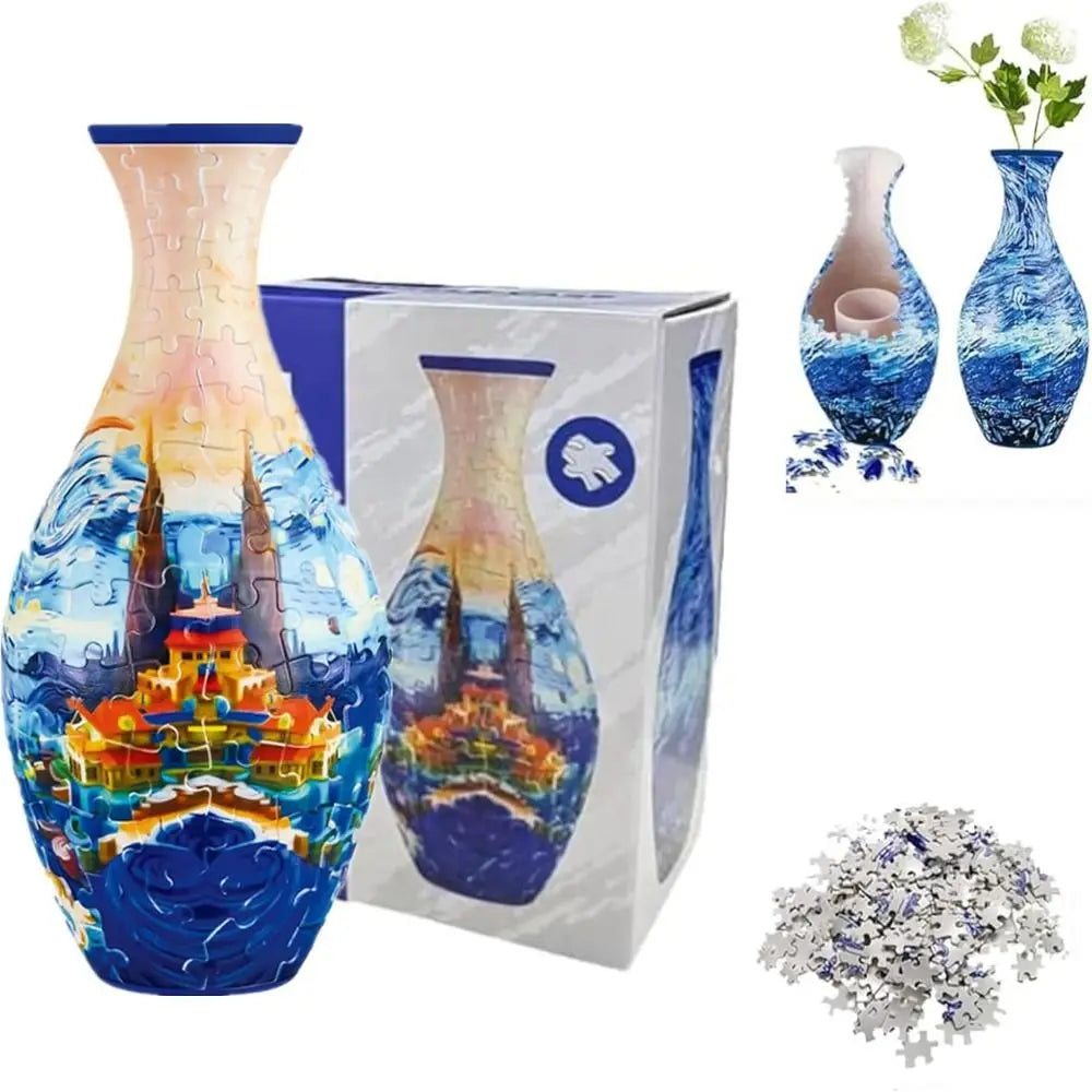 3D Curved Puzzle Vase with Detachable Water Cup