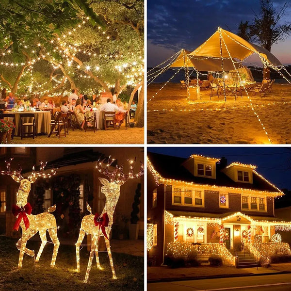8-Mode Solar String Lights - Waterproof Outdoor LED Fairy Lights for Garden & Patio
