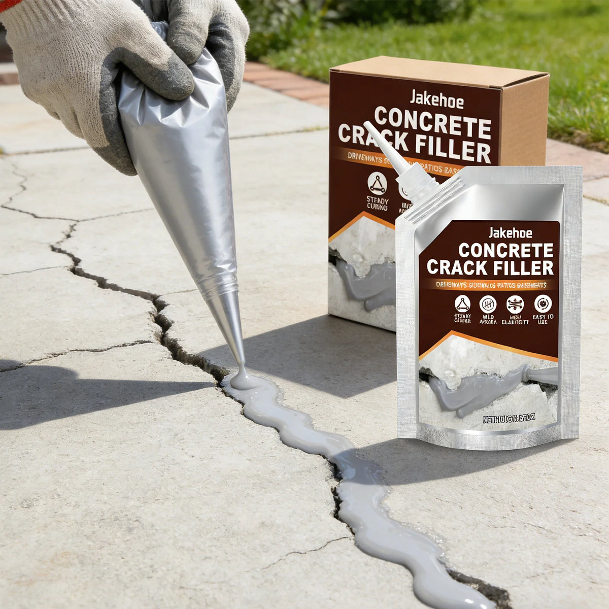 Self-Leveling Concrete Crack Filler & Waterproof Sealant