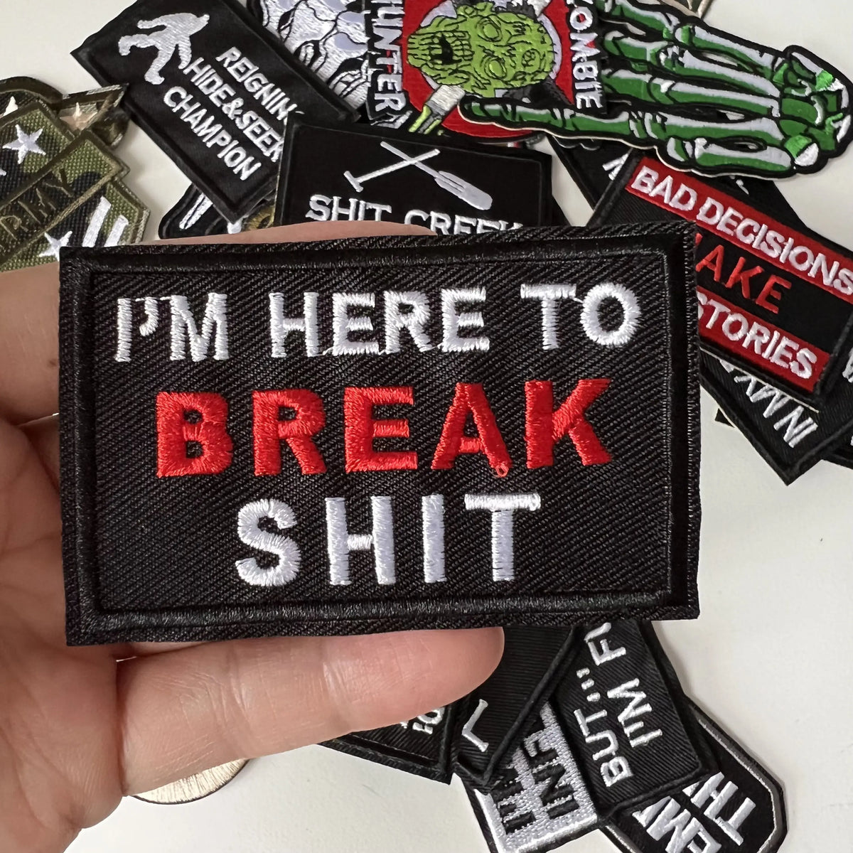 Tactical Military Iron-On Patch with Slogan – Embroidered Badge for DIY Clothing
