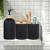 Apothecary Style Bathroom Organizer Set with Soap Dispenser and Toothbrush Holder