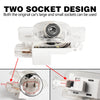 A clear plastic LED car door welcome light featuring two socket designs for use with original car sockets.