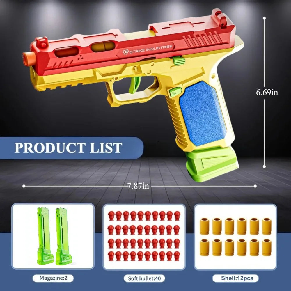 Building Block Toy Gun with Continuous Firing Blowback Action