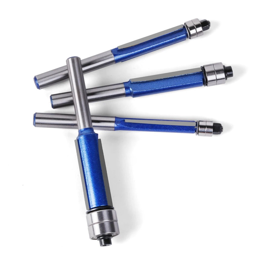 Flush Trim Router Bits with Dual Bearings – Set of 4 Sizes