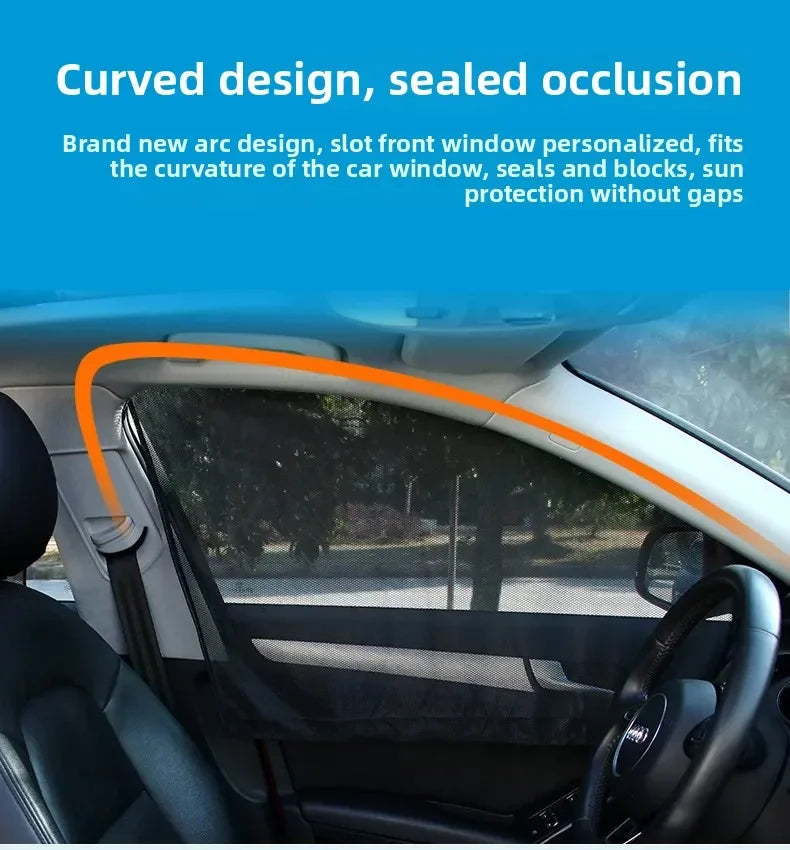 Magnetic Mesh Car Window Sunshade Set – UV Protection & Privacy