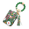 Floral Print PU Leather Wristlet Wallet with Card Holder