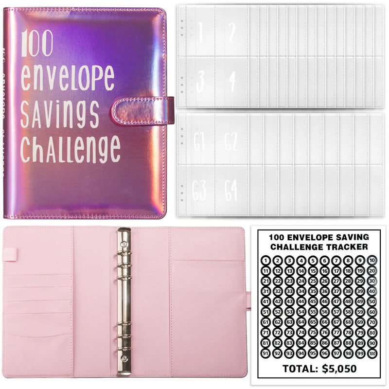 A5 Money Savings Challenge Binder with Cash Envelopes