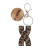 Leopard Print Letter Keychain
