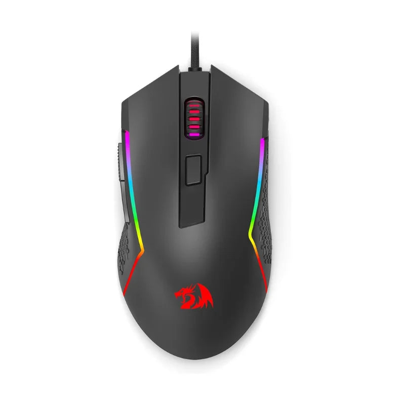 A black Redragon M616 RGB gaming mouse shown from the top view.