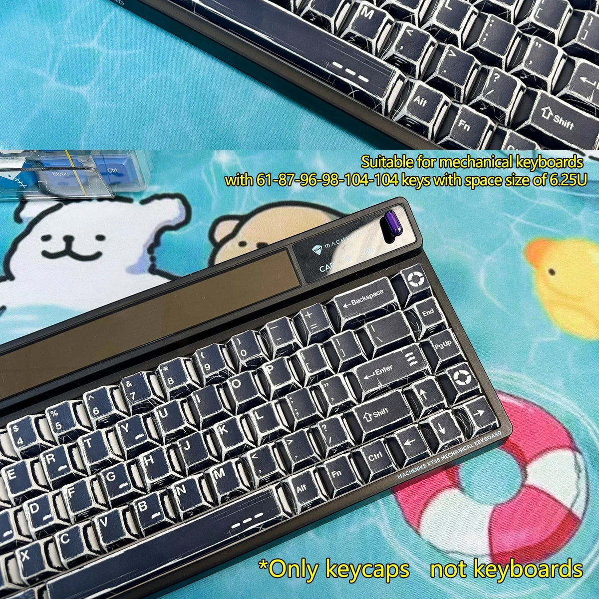 Comic Style Colorful Keycap Set – 136 Keys, Classic Minimalist Design