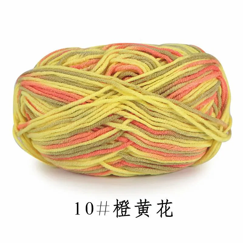 Section-Dyed Milk Cotton Yarn for Knitting and Crochet