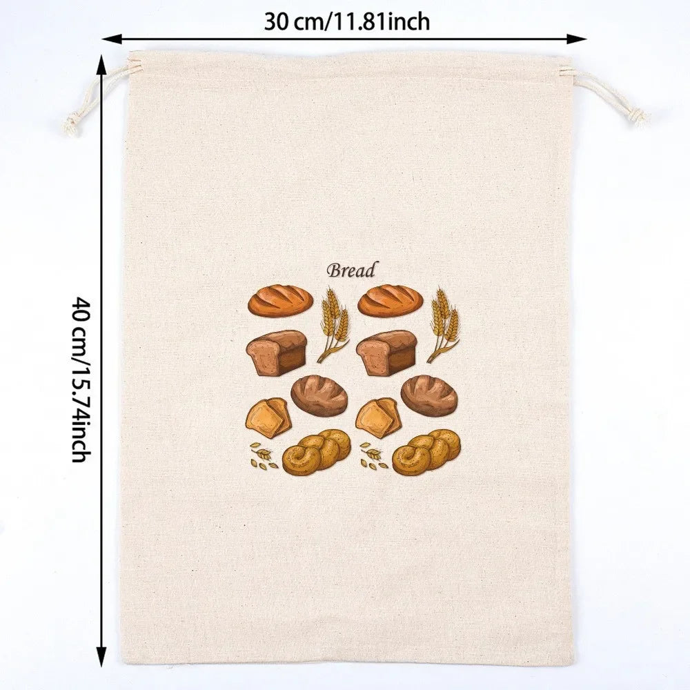Reusable Linen Drawstring Bread Storage Bag