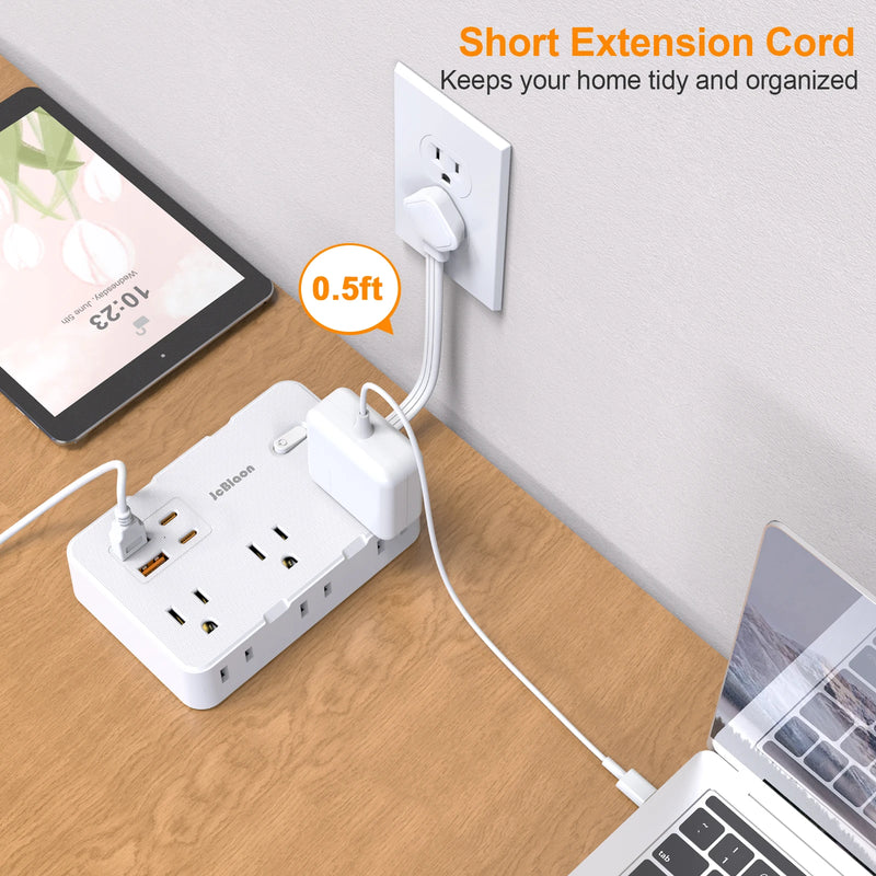 Compact USB-C Power Strip with Extension Cable