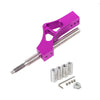 Pinkes verstellbares Schaltstößerkit für Auto mit Metallwelle und Befestigungsmaterial.