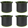 Four views of black heavy-duty non-woven fabric grow bags for plants