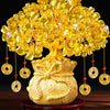 Golden Citrine Crystal Money Tree – Feng Shui Wealth Charm