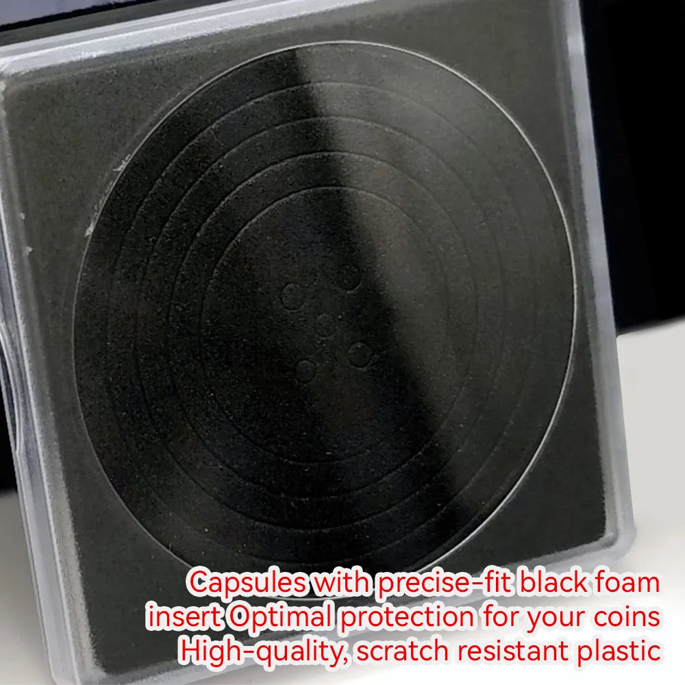 Clear Plastic Square Coin Holder Capsules with Foam Inserts (20-Pack)