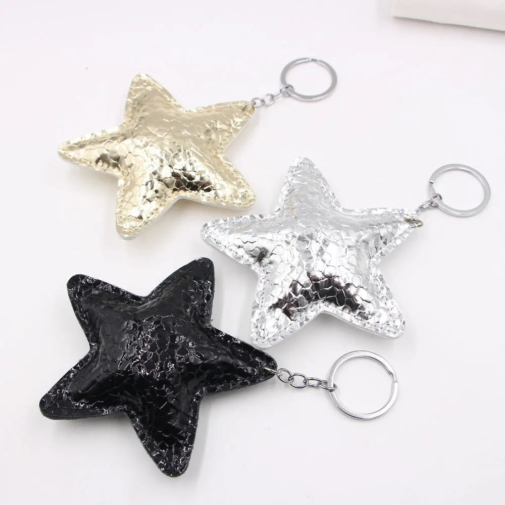 Cartoon Star-Shaped Leather Car Hanging Ornament