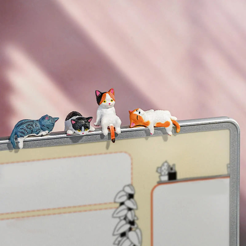 Mini Cat Figurine Set - 10 Pack Cute Kitten Desk & Car Decor