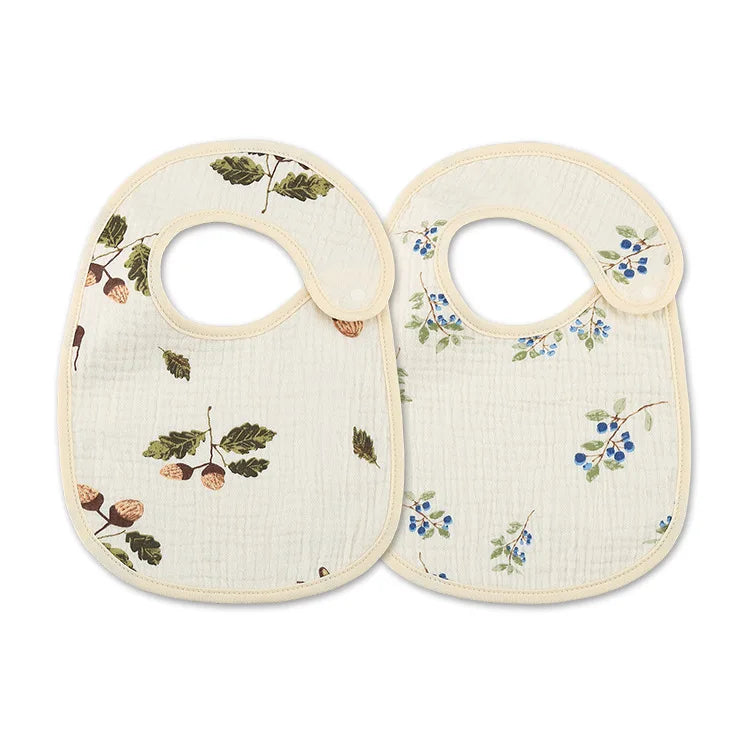 Soft Cotton Baby Bibs with Waterproof Backing – Set of 2