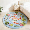 Round Non-Slip Koi Fish Pattern Plush Rug