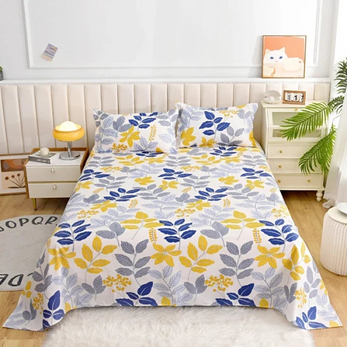 Red Floral Printed Flat Bed Sheet – Soft & Breathable