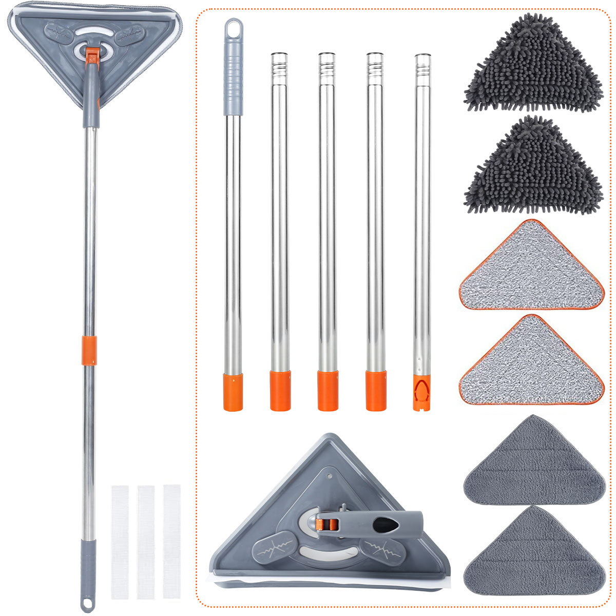 360° Rotating Wall Cleaning Mop with Extendable Handle