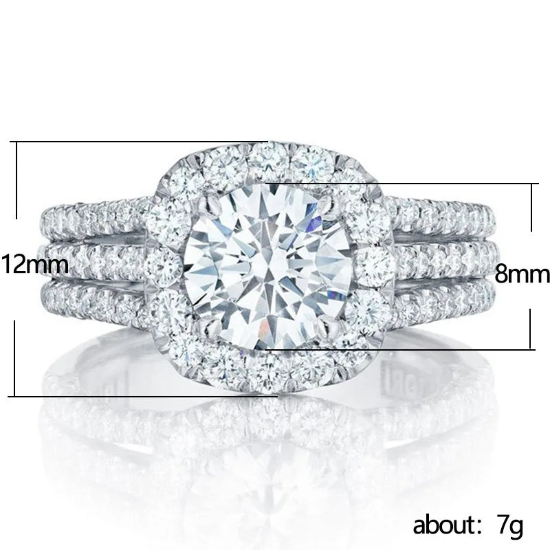 925 Sterling Silver Heart Moissanite Ring