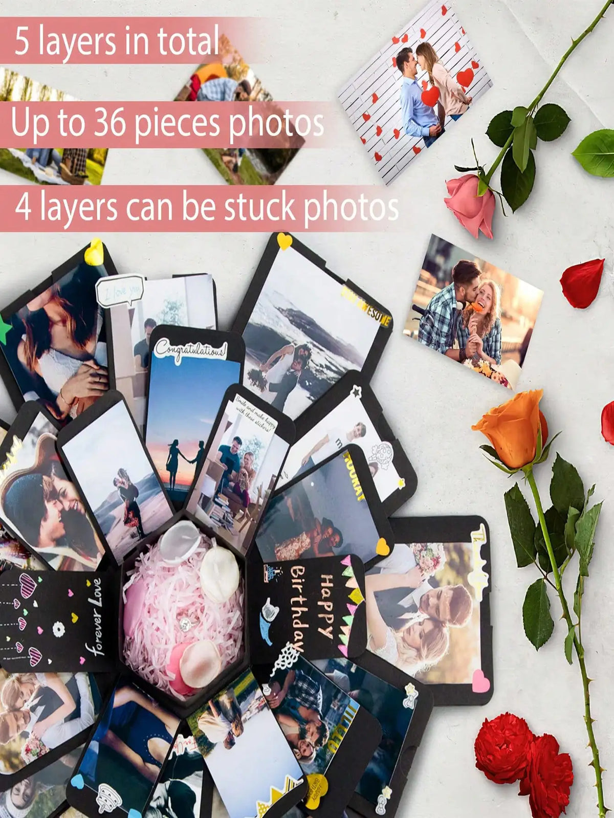 DIY Explosion Photo Album Box for Anniversary Surprises