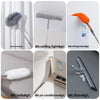 A collection of electrostatic dust duster tools including feather, cylindrical, and flat microfiber heads for various cleanin