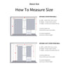 Diagrams showing how to measure size for curtains covering from the wall and just covering from the wall.