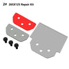 A repair kit for an SDS Plus floor scraper, including a red plate and a gray plate with mounting holes.