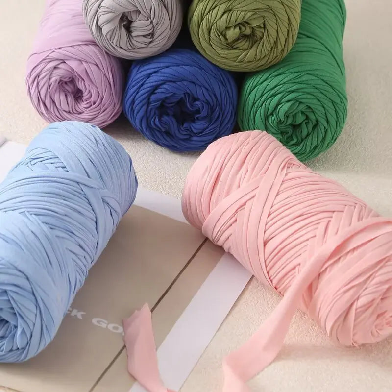 Elastic T-Shirt Yarn for Crochet and Knitting (2-Pack, 50m Each)