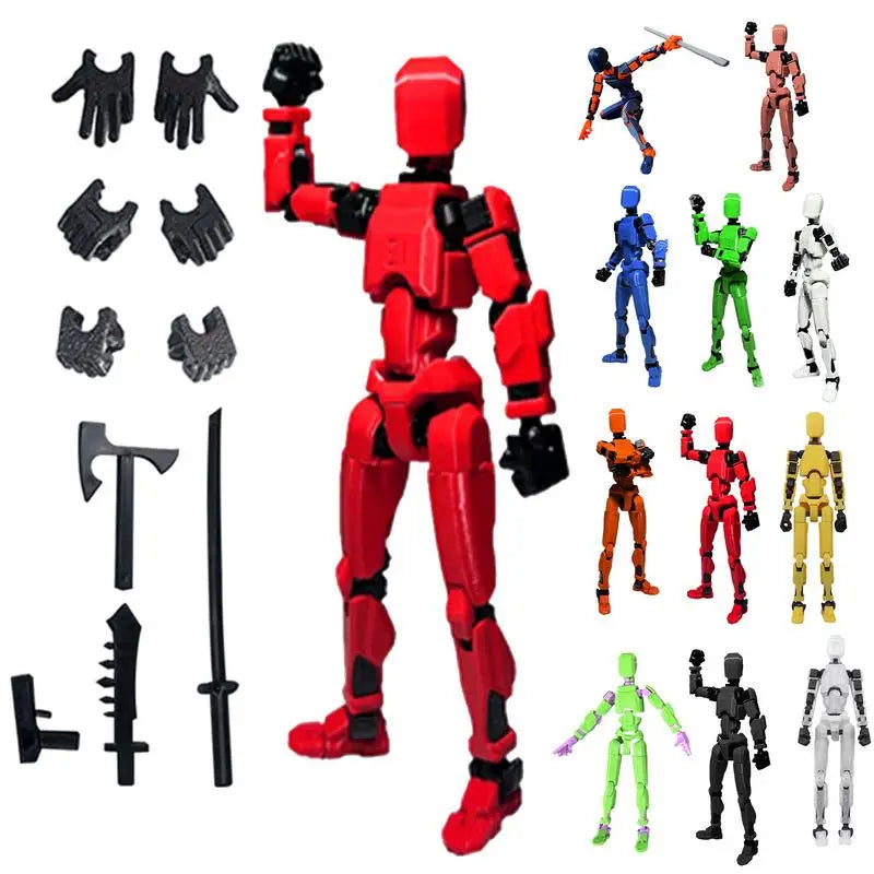 Multi-Jointed Action Robot Figure with Dog Companion
