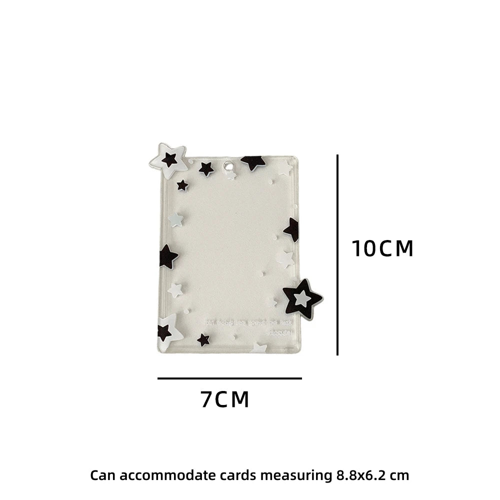Transparent Acrylic Photocard Holder with Star Pendant Keychain