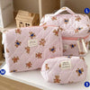 Bear-Shaped Makeup Bag with Multi-Layer Compartments